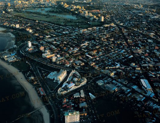 Suburb of St Kilda Aerial in Melbourne Australia 